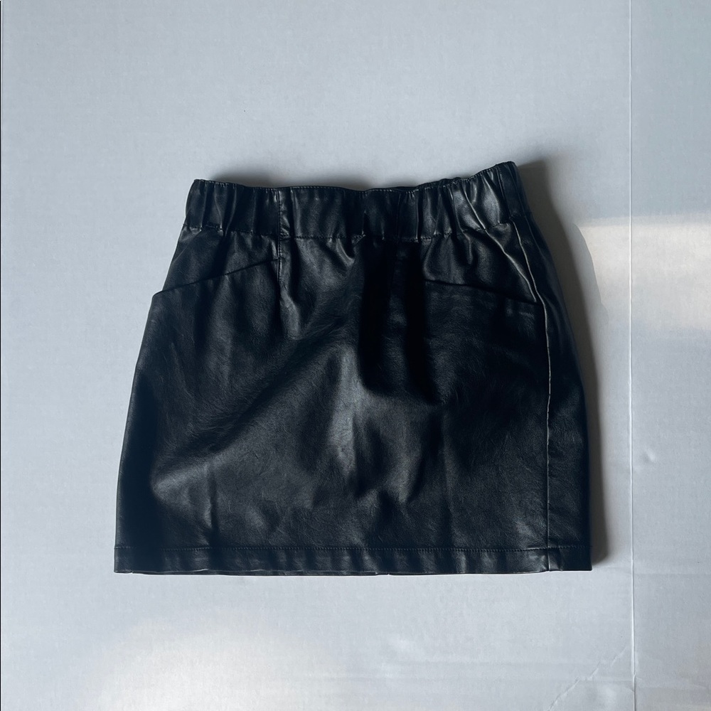 wild fable Black Faux Leather Mini Skirt
